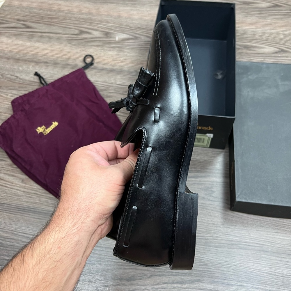 NEW Allen Edmonds Grayson Black Tassel Loafers 9 D - Picture 4 of 11